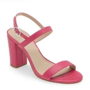 NIB BP Lula Pink Slingback Block Strappy Heels Size 9